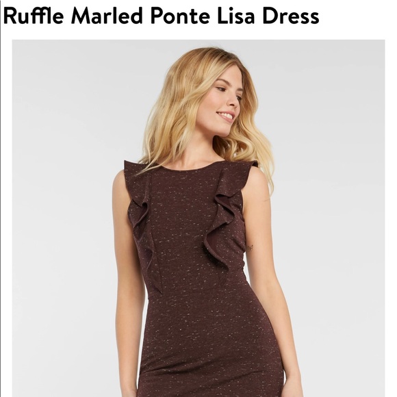 Ruffle Marled Ponte Lisa Dress,Cupcakes & Cashmere - Picture 4 of 8